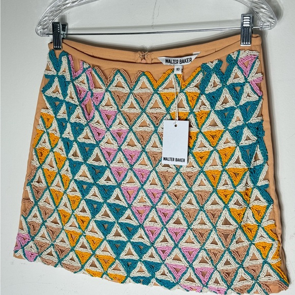 NWT Anthropologie Walter Baker Slim Hand-Beaded Mini Skirt Size 10 - Picture 7 of 11